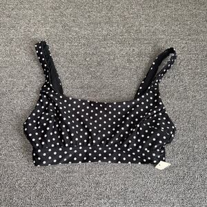 Aerie Black White Polka Dot Scoop Neck Swim Wear Top Women's Size Small NEW